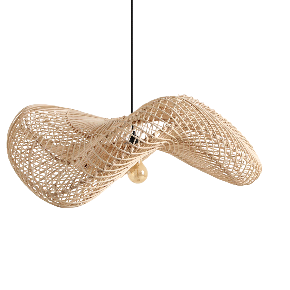 Wave hanging lamp natural large