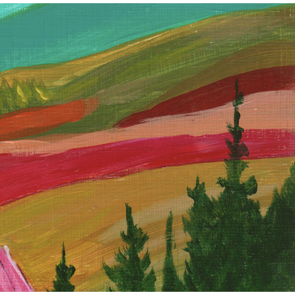 Dream House – A4 kunstprint van origineel acrylschilderij