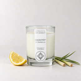Uforstyrret (Citronella) | Duftlys sojavoks - citronella - mod myg - frisk citrusduft - udendørs lys