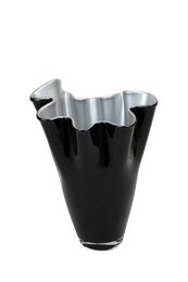 Vase glass wavy two-tone black silver glass vase table vase