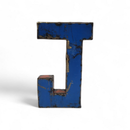 Buchstabe "J" aus recycelten Ölfässern | 22 oder 50 cm | verschiedene Farben