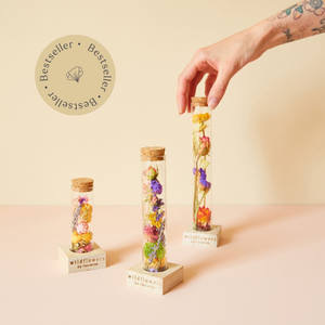 Gedroogde bloemen wensen fles - multi