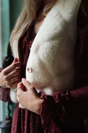 Wool Vest - Flat White Bubble Shorty