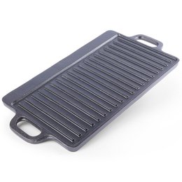 Placa de parrilla Litina de hierro fundido de doble cara 45.4x23 cm