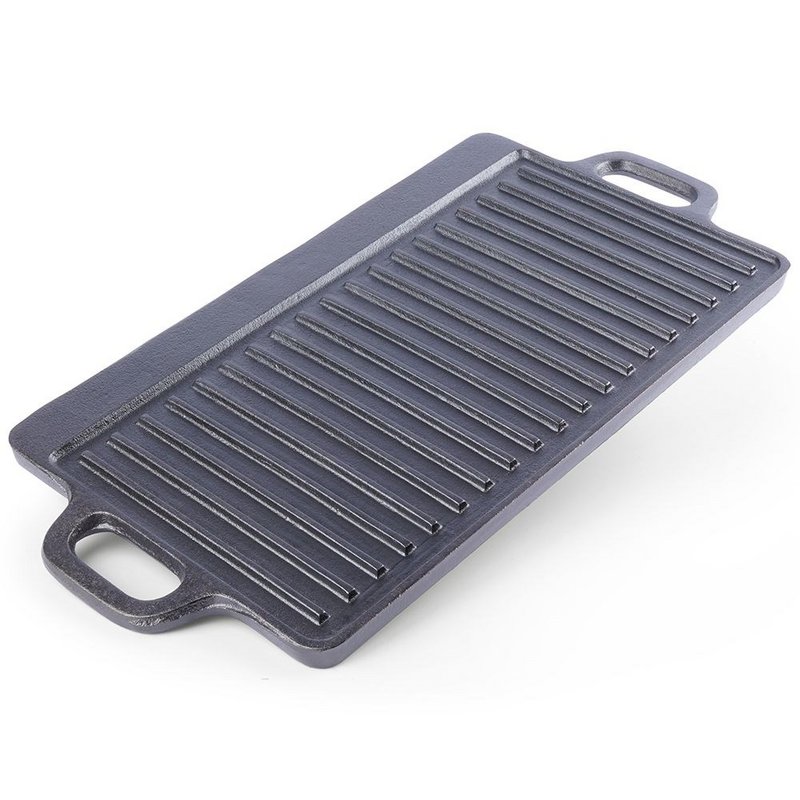 Placa de parrilla Litina de hierro fundido de doble cara 45.4x23 cm