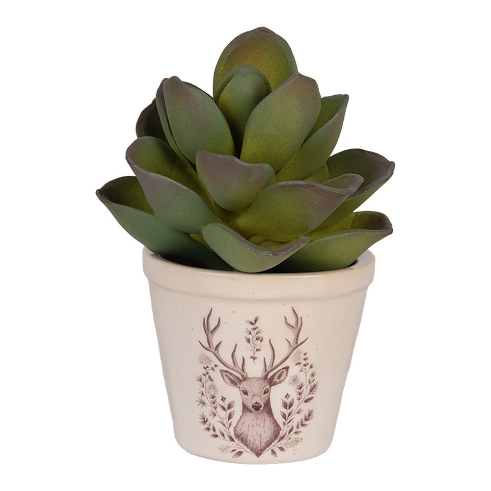 Bloempot Ø 8x7 cm Beige Keramiek Hert