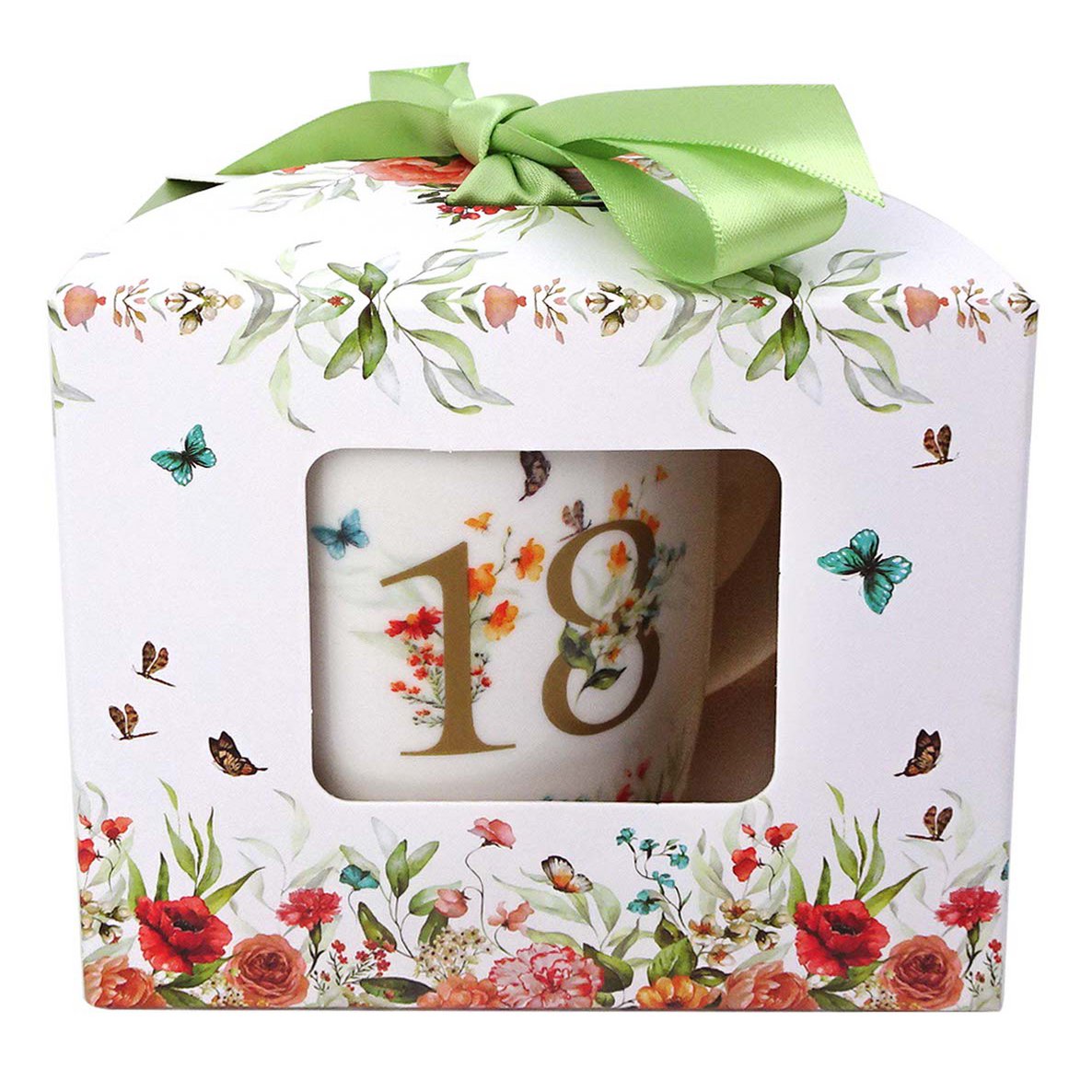 DUO Occasional Mug 400ml, Birthday “18”, in a giftbox with a ribbon