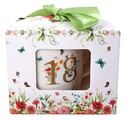 DUO Occasional Mug 400ml, Birthday “18”, in a giftbox with a ribbon