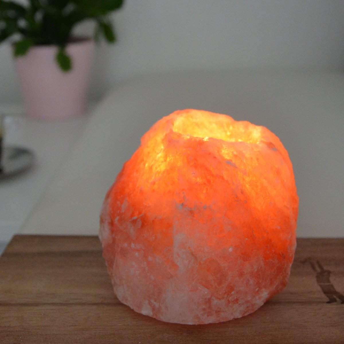 Himalaya Zoutkristal Kaarshouder - Rots 1kg - Handgesneden - Natuurlijke vorm - Cadeau-idee