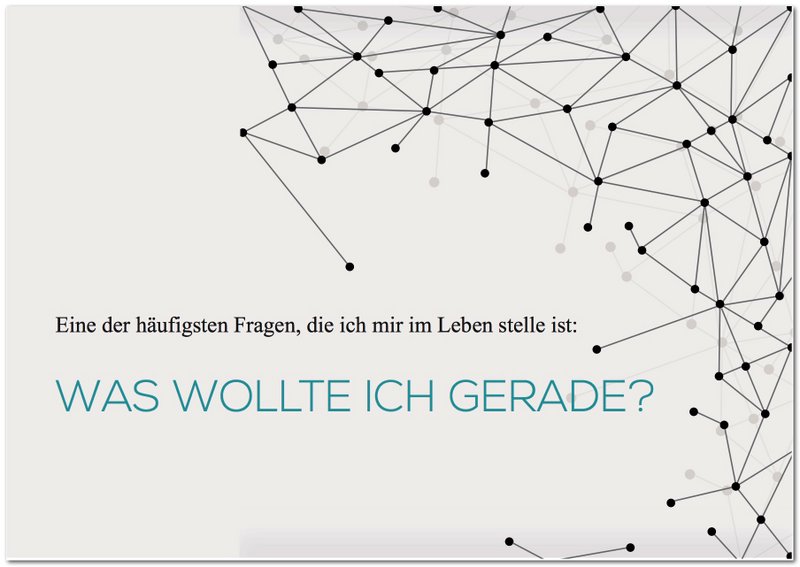 Postkarte "Was wollte ich gerade?"
