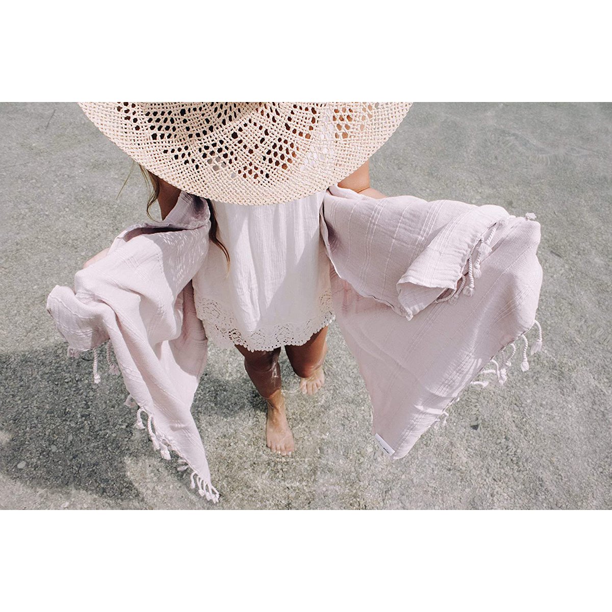 Stonewashed Beach Towel 100% Cotton Pink 160x100