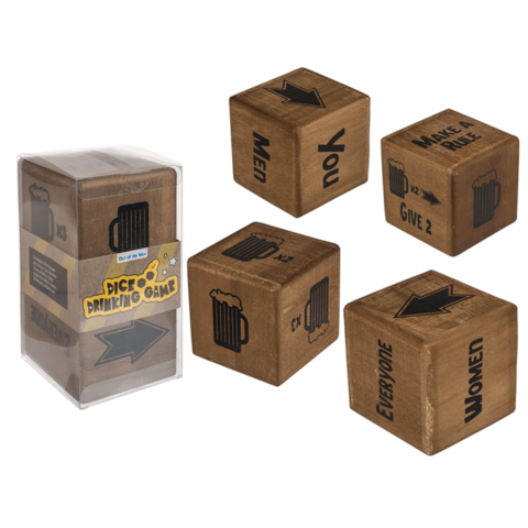 Timmy Toys - B035 - bierspel DICE XXL - Gemaakt van hout - 2 stks in doos