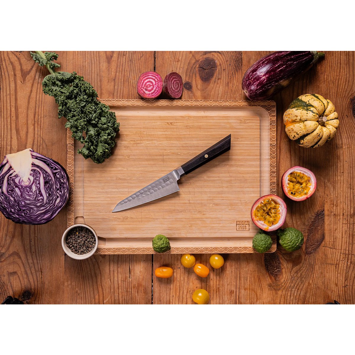 Knife - Bunka Petty with bamboo Saya and bamboo box - 135 mm blade