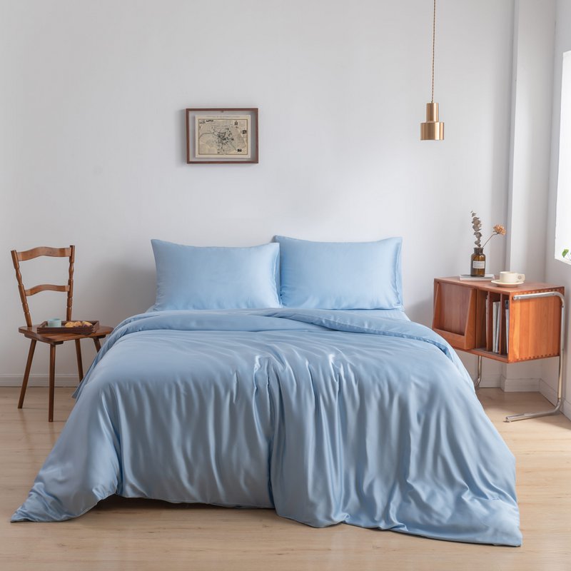 Light blue bamboo duvet cover Premium - 400TC Tanboocel - 100% bamboo - Sky Blue