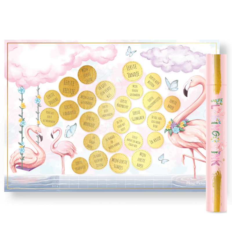 Milestone Scratch Plakat Flamingo Pink