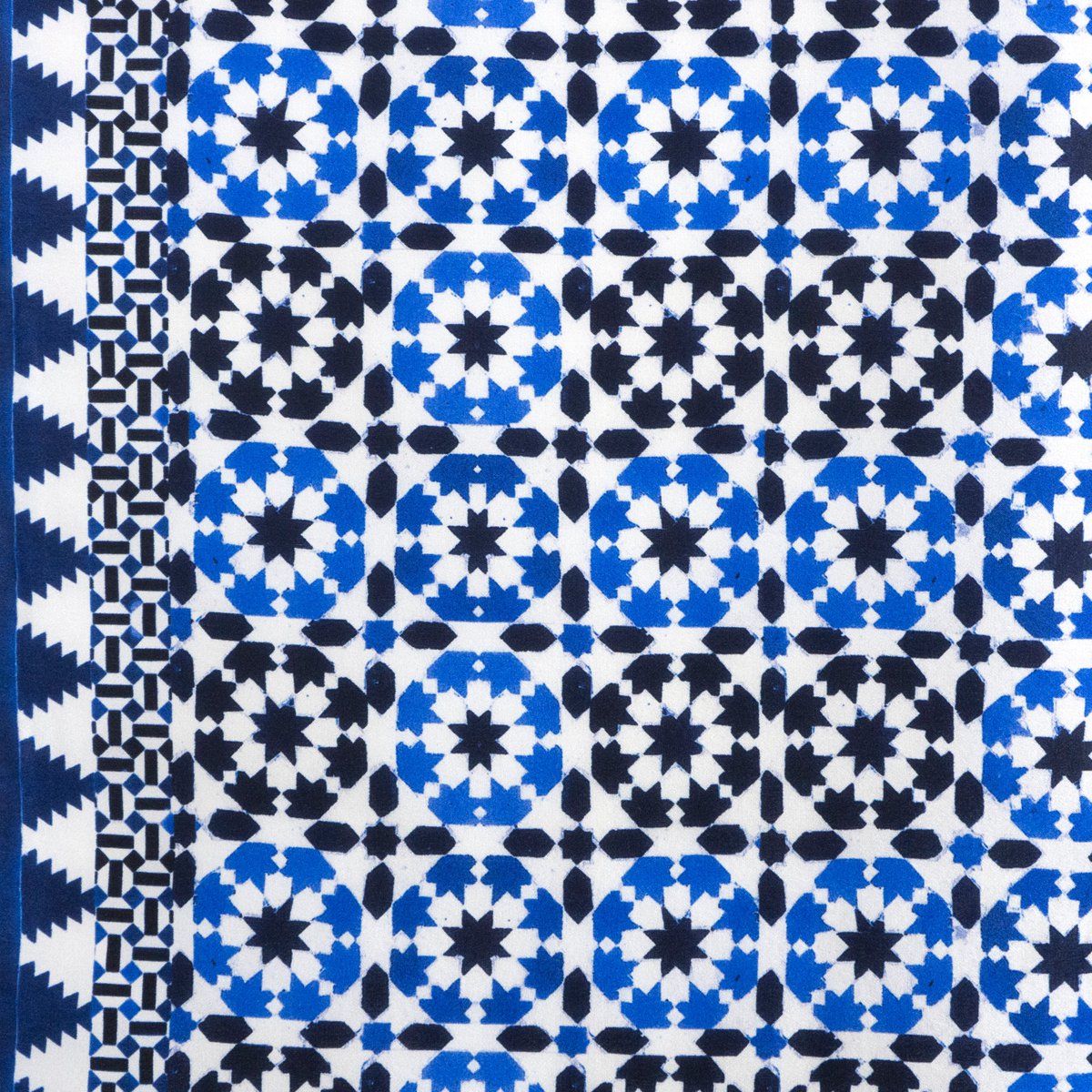 Blue Silk Square Scarf Sabika