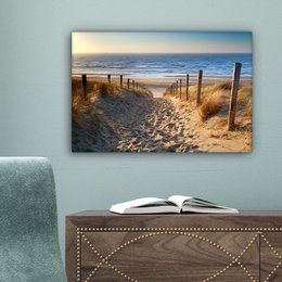 Canvas Maleri - Wall Decoration - Beach - Sea - The Holland - Dunes - Sun