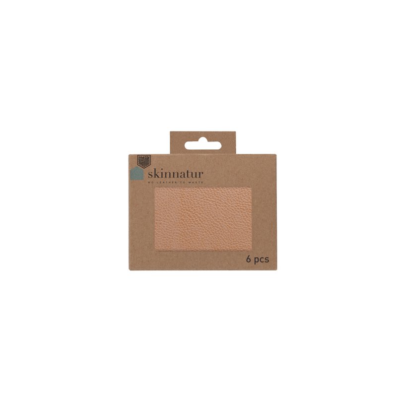 Skinnatur-Untersetzer | recyceltes Leder | Ziegel 13x10cm | 6er-Set