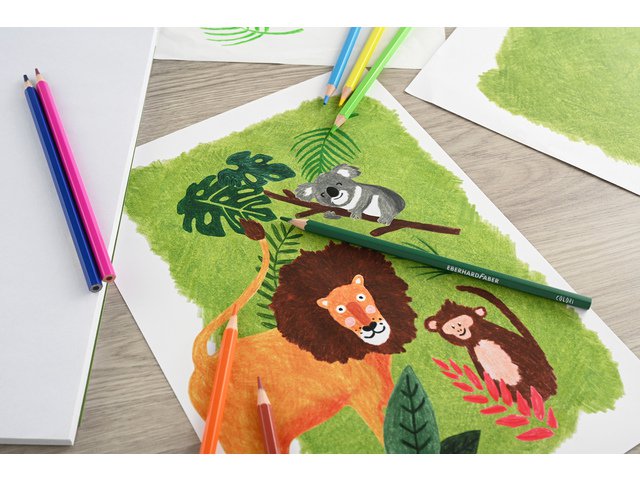 Colored pencil EFA 17.5cm cardboard case of 12 pcs. ass.kl wood-free