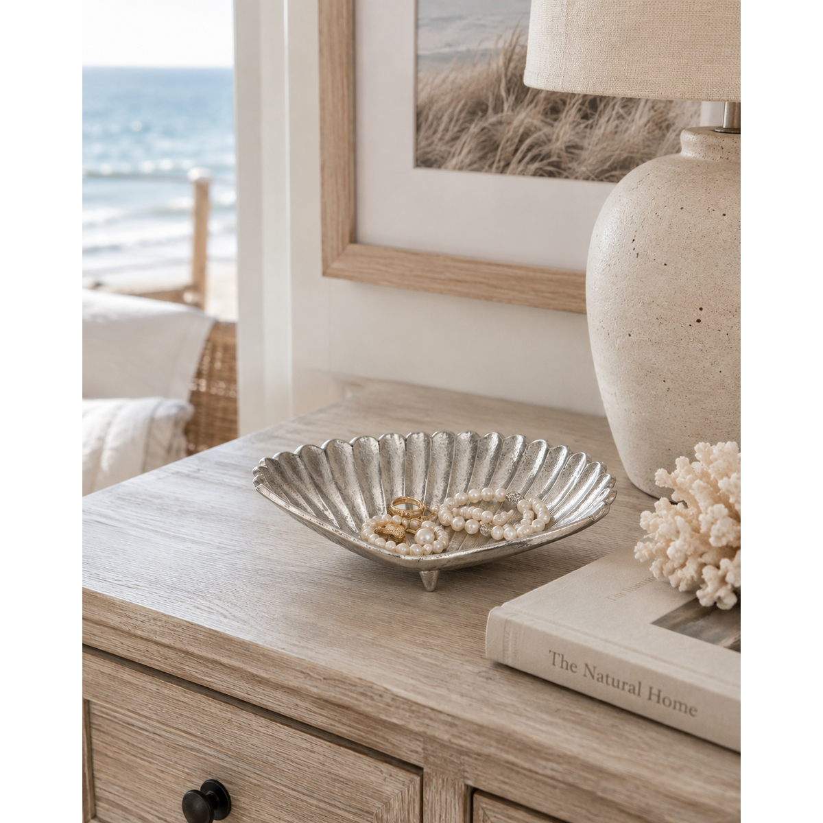 Plaque de coquille décorative 22x16x3,5 cm de décosiluet