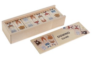 BOARD GAME SET 28 WOOD 19X6.5X4 DOMINO JE213340