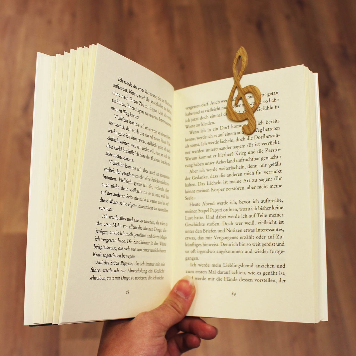 Bookmark handmade wooden clef