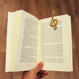 Bookmark handmade wooden clef