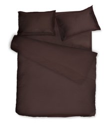 Set biancheria da letto in rasatello Solid Chocolate Old