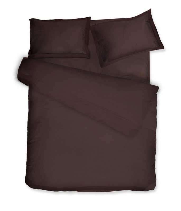 Set biancheria da letto in rasatello Solid Chocolate Old