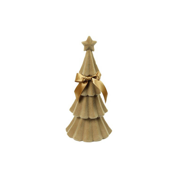 Kerstboom Velvet Connor stof L12,7B12,7H30,48CM l.bruin