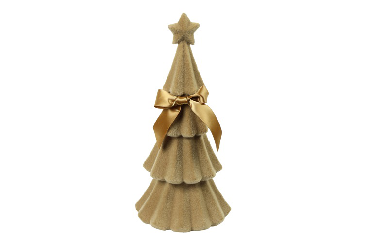 Kerstboom Velvet Connor stof L12,7B12,7H30,48CM l.bruin
