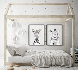 Zebra Kinderkamerposter Strikje