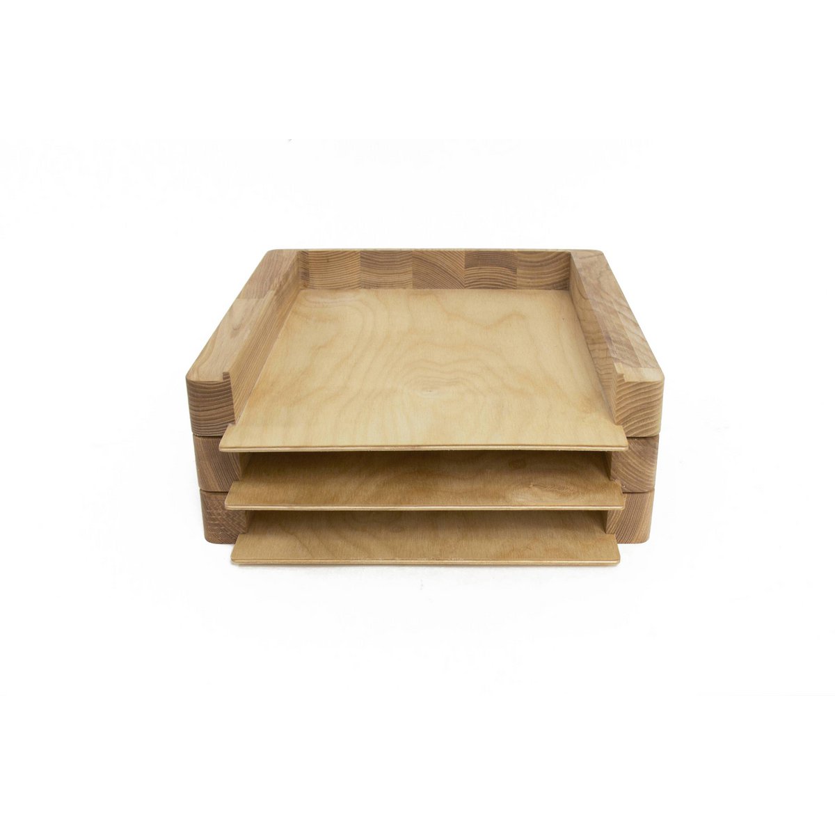 Bac à papier, Lot de 2 bacs à papier en bois