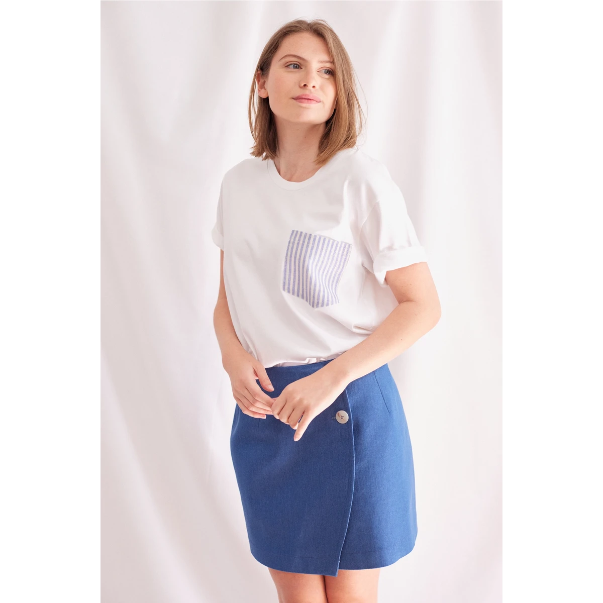 T-shirt pocket rayée