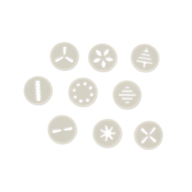Cookie press and 6 tips and 10 Zenker Smart Pastry pattern discs