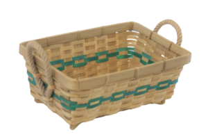 Bread or fruit bamboo storage basket green color decoration