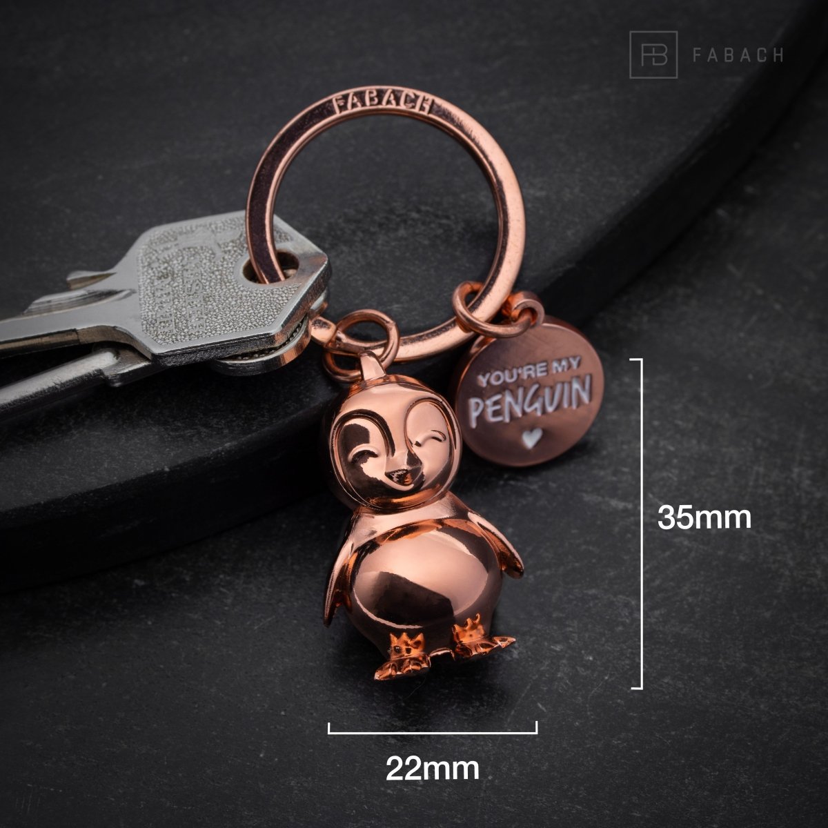 "You're my penguin" penguin keychain "Frosty" with engraving - cute penguin lucky charm as a gift for partners