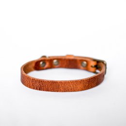 No Fuss Collar Dog Leather Camel