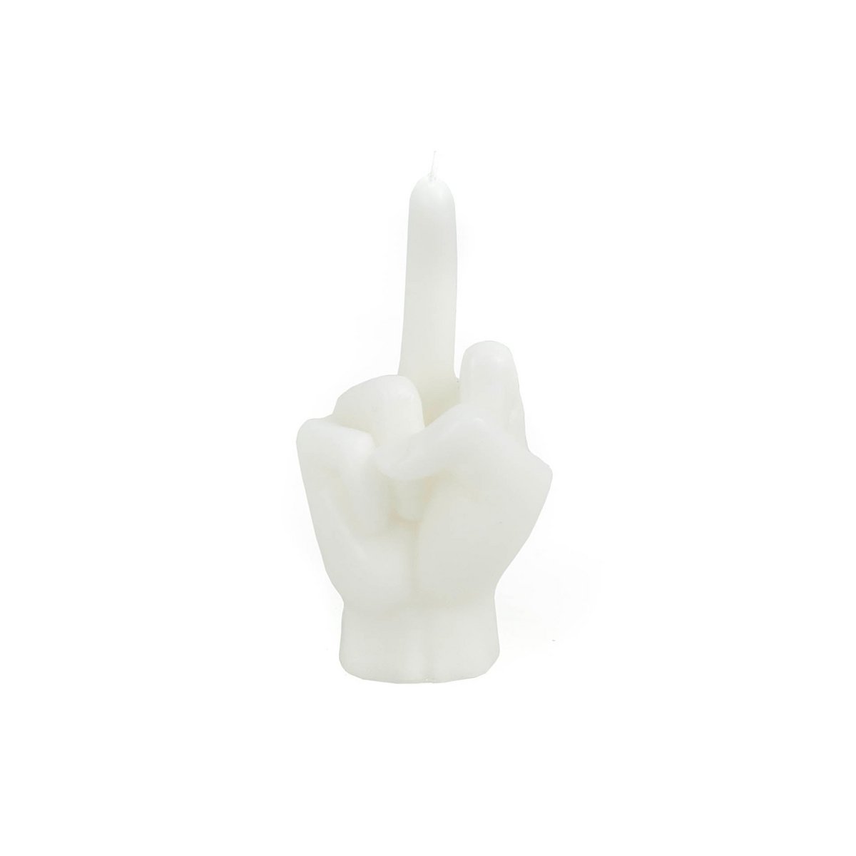 Candle -Middle Finger - Wax -White - 310 gram - 10x9x17cm