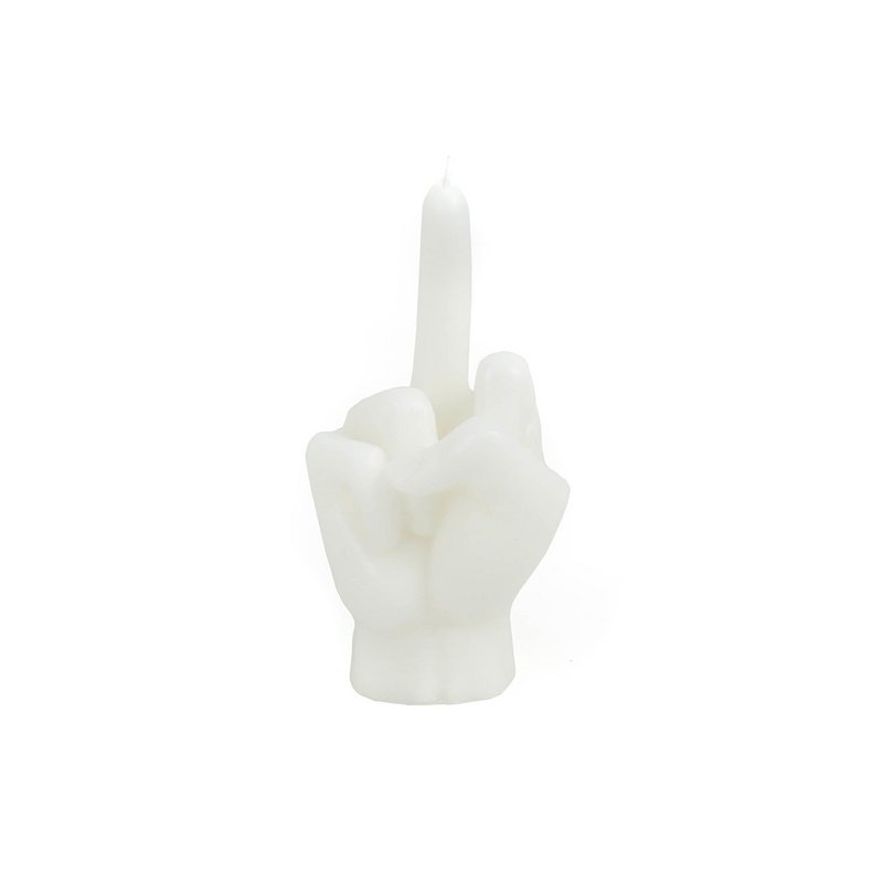 Candle -Middle Finger - Wax -White - 310 gram - 10x9x17cm