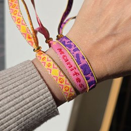 Ribbon bracelet Good Vibes yellow