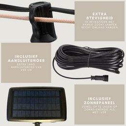 7,5 meter SOLAR lichtsnoer met 25 LED lampen