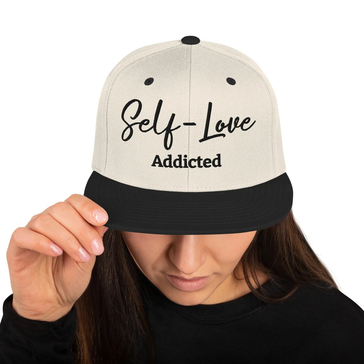 Self Love Addicted Snapback Hat med broderi