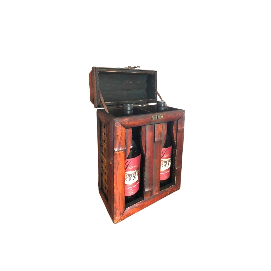 Coffret à Vin Vintage pour 2 Bouteilles - Bois - Classique