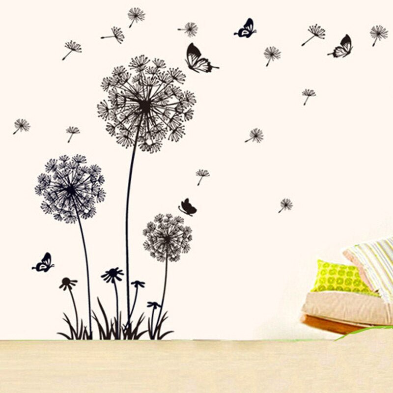 Dandelion and Butterfly Flowers Sticker