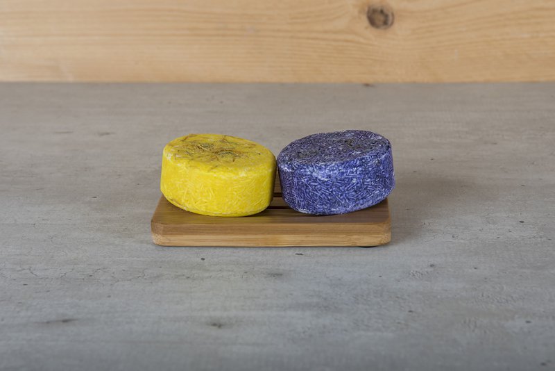 Jabonera de bambú para dos Champú en Barra o Jabón