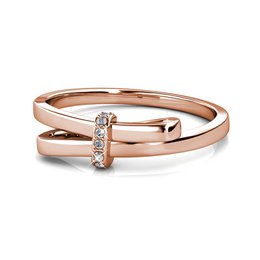 Bague lichtgevende boog - Or Rosé et Cristal