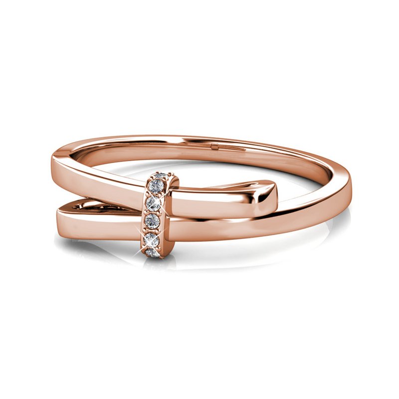 Luminous Bow Bague - Or Rosé et Cristal