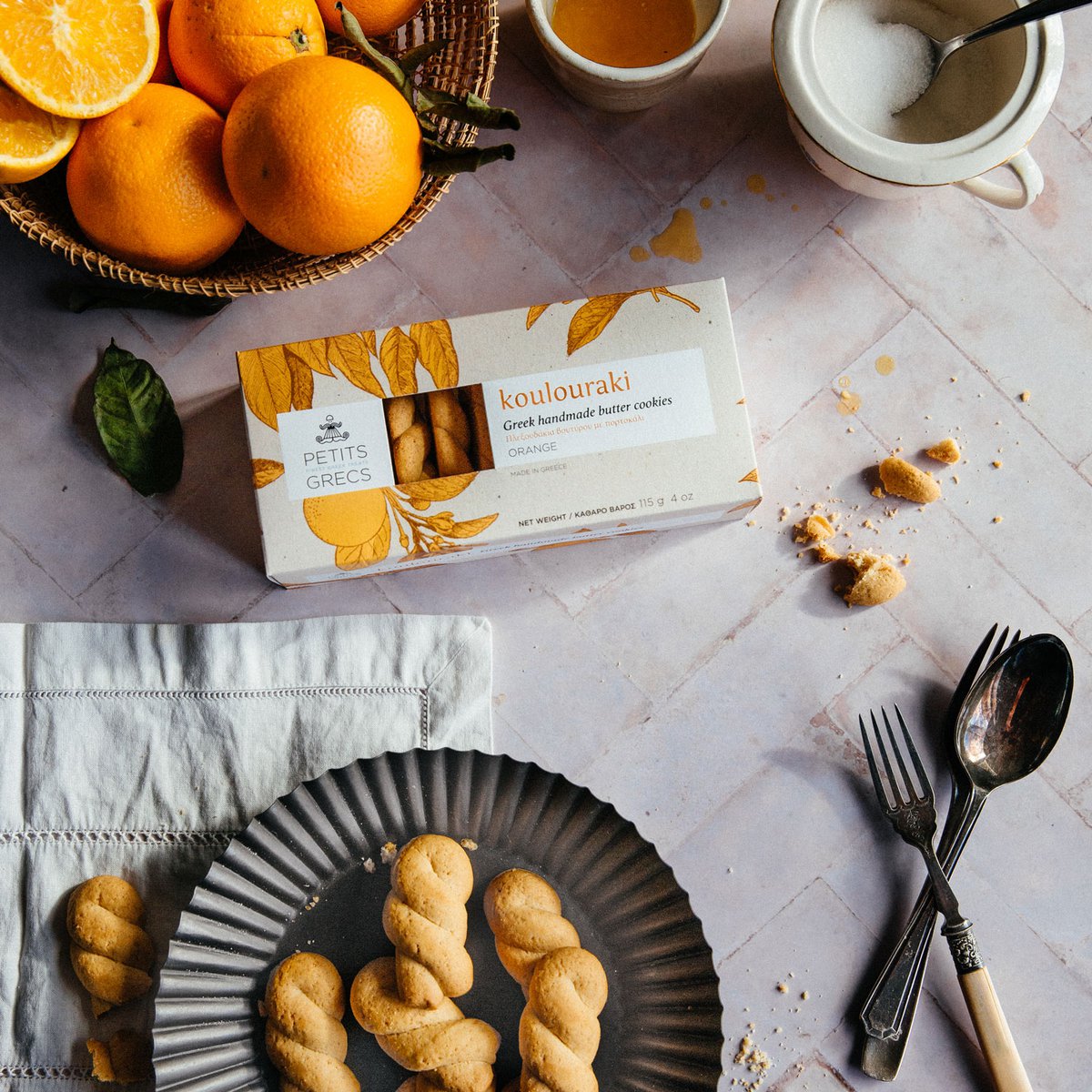 Mini Koulouraki Orange - Greek handmade butter cookies