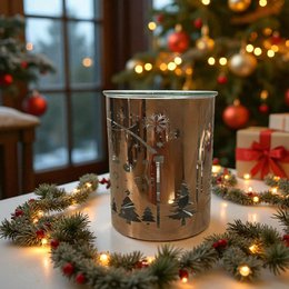 Brændt-parfum julemetallaserskæring-arch & rensdyr mønster-essentiel olier, voks og parfume-aftagelige glasskop-chic chic atmosfære